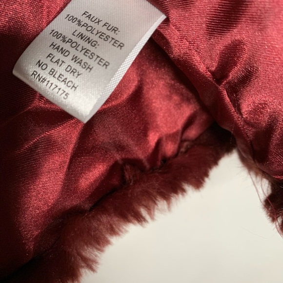 Haani Burgundy Faux Fur Blazer Size L NWT - Picture 3 of 7